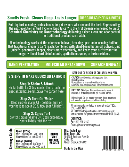 Product label with text and graphics on a white background